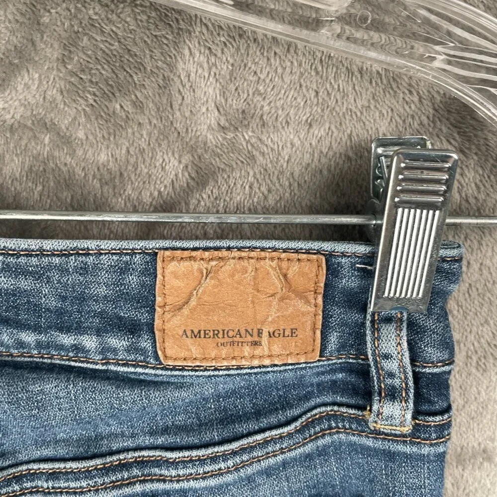 American Eagle Super Stretch X Skinny Jeans Womens 0 Short Distressed Ripped Y2K